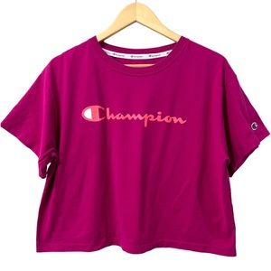 Champion Pink Cropped Short Sleeve Top